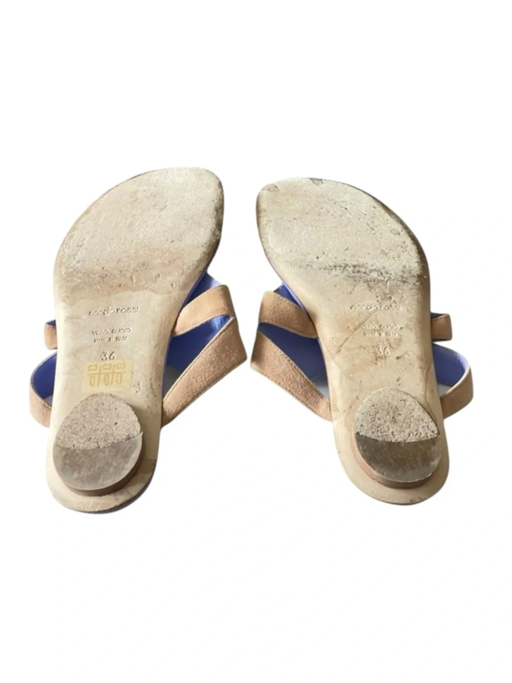 Sergio Rossi ❤︎︎ Heart Shaped Thong Leather Sandals ❤︎︎ Cornflower Blue ❤︎︎ 36